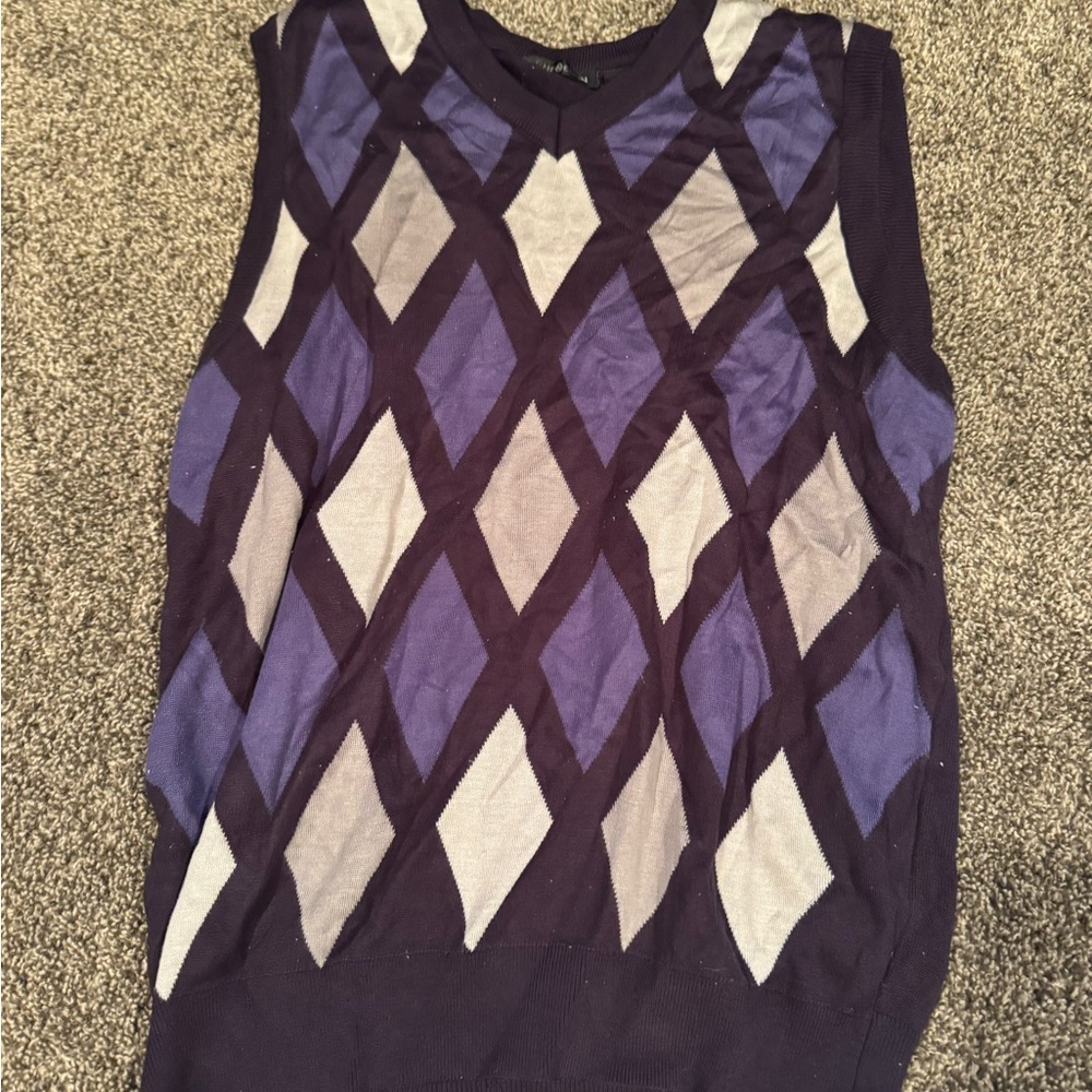 Stylish Purple Argyle Women's Sweater Vest